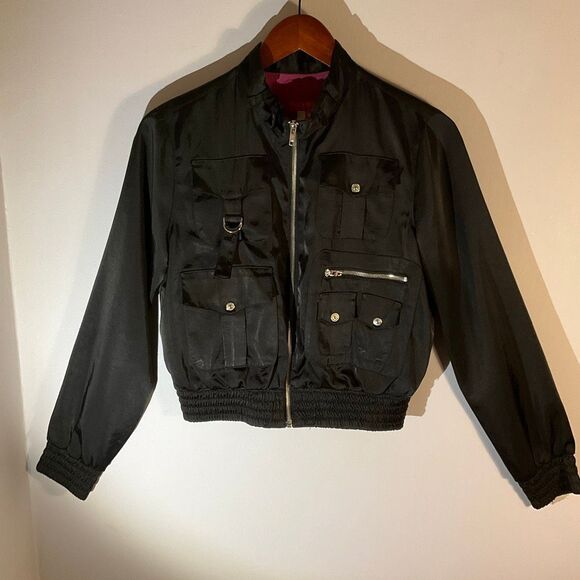 ABS Allen Schwartz Punk Rockandroll Baddie Jacket, Medium. Black with Silver Har - Picture 8 of 14